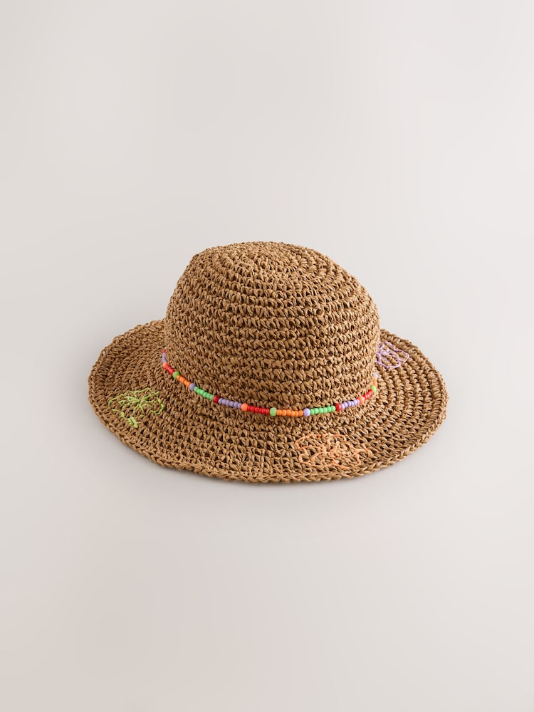 Rainbow Bead Straw Sun Hat (3mths-13yrs)