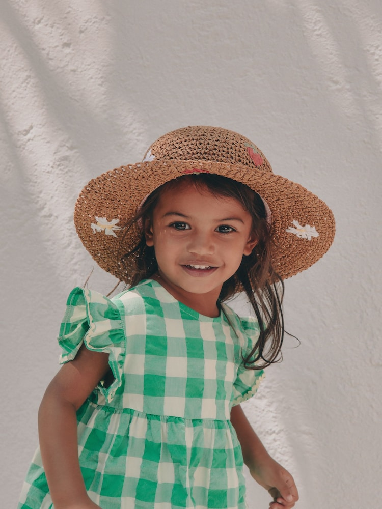 Strawberry/Flower Straw Sun Hat (3mths-13yrs)