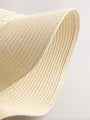Cream Cat Straw Sun Hat (3mths-13yrs) - Size 3-9 Months (62-74cm)