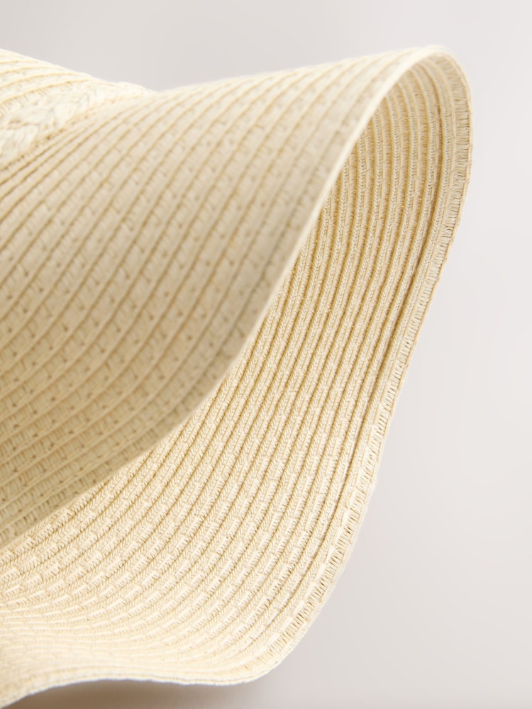 Cream Cat Straw Sun Hat (3mths-13yrs) - Size 3-9 Months (62-74cm)