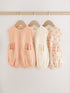 Orange Tonal Patterned Zip Through Baby Rompers 3 Pack - Orange Tonal Patterned / 12-18 Months (80-86cm)