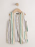 Multi Striped Textured Cotton Romper (3mths-7yrs) - Multi Striped / 12-18 Months (80-86cm)