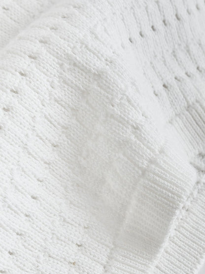 White Collared Knit Top and Shorts Baby Set (0mths-2yrs)