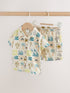 Neutral Palm Print Shirt and Shorts Baby Set (0mths-2yrs) - Neutral Palm Print / 12-18 Months (80-86cm)