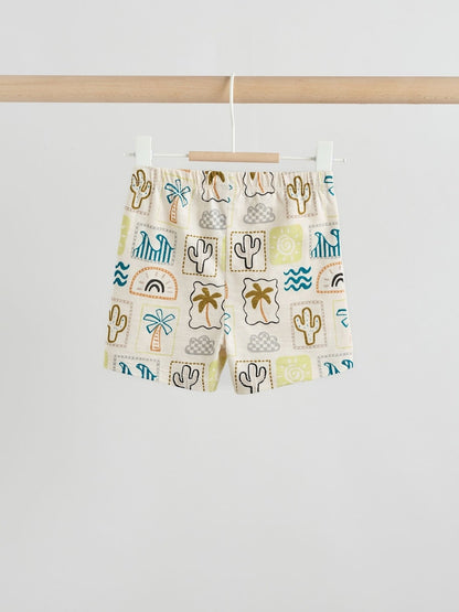 Neutral Palm Print Shirt and Shorts Baby Set (0mths-2yrs)