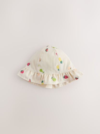 Bright Fruit Embroidered Baby Bucket Hats 2 Pack (0mths-2yrs)