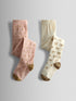 JoJo Maman Bébé Pink 2-Pack Glitter Cotton Rich Tights - Size Up To 6 Months (50 - 68cm)