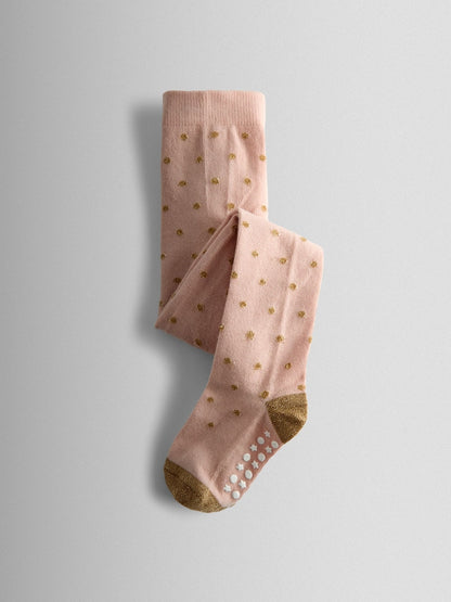 JoJo Maman Bébé Pink 2-Pack Glitter Cotton Rich Tights - Size Up To 6 Months (50 - 68cm)
