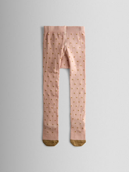 JoJo Maman Bébé Pink 2-Pack Glitter Cotton Rich Tights - Size Up To 6 Months (50 - 68cm)
