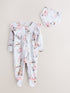 Baker by Ted Baker 2 Piece Frill Sleepsuit & Bib Set - Size Newborn - Lilac Purple