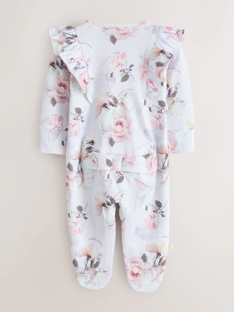 Baker by Ted Baker 2 Piece Frill Sleepsuit &amp; Bib Set