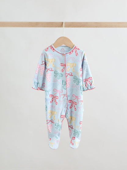 Blue/Pink Sleepsuits 3 Pack (0mths-2yrs)