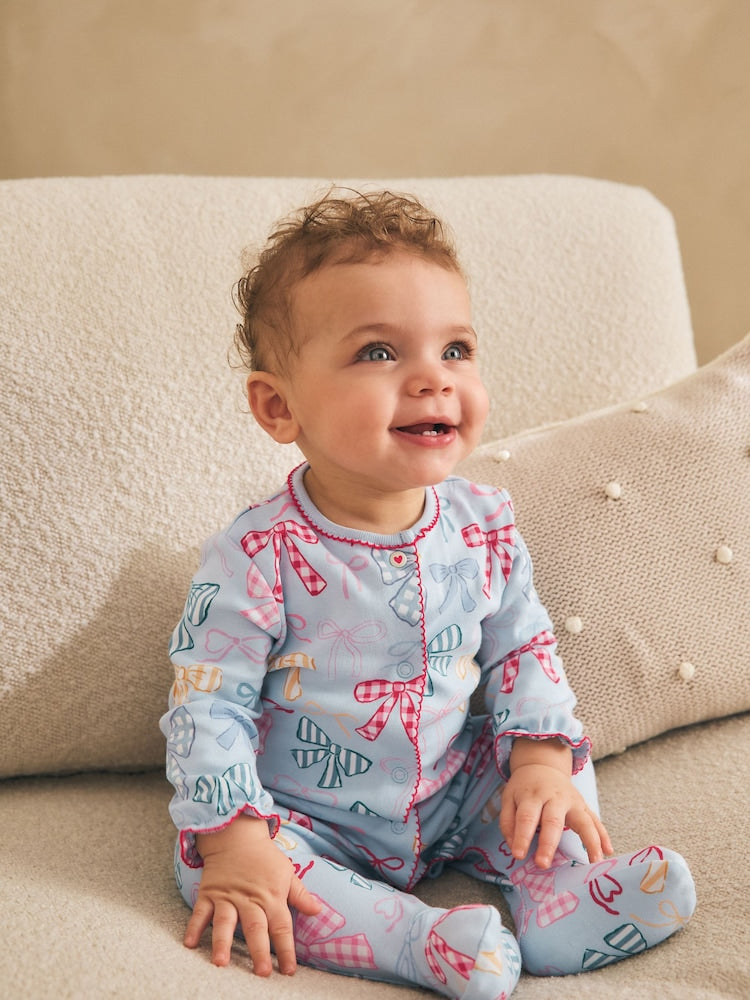 Blue/Pink Sleepsuits 3 Pack (0mths-2yrs)