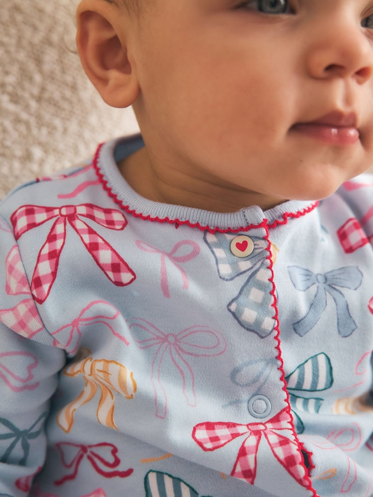 Blue/Pink Sleepsuits 3 Pack (0mths-2yrs)
