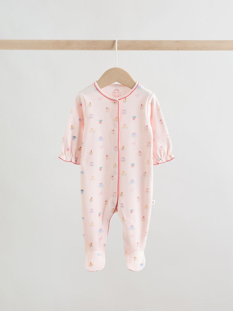 Blue/Pink Sleepsuits 3 Pack (0mths-2yrs)
