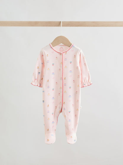 Blue/Pink Sleepsuits 3 Pack (0mths-2yrs)