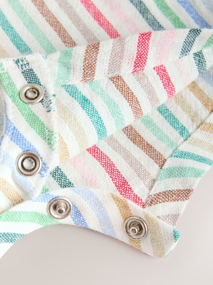 Bright Stripe Woven Baby Shirt Romper (0mths-2yrs)
