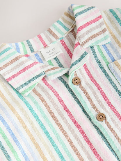 Bright Stripe Woven Baby Shirt Romper (0mths-2yrs)