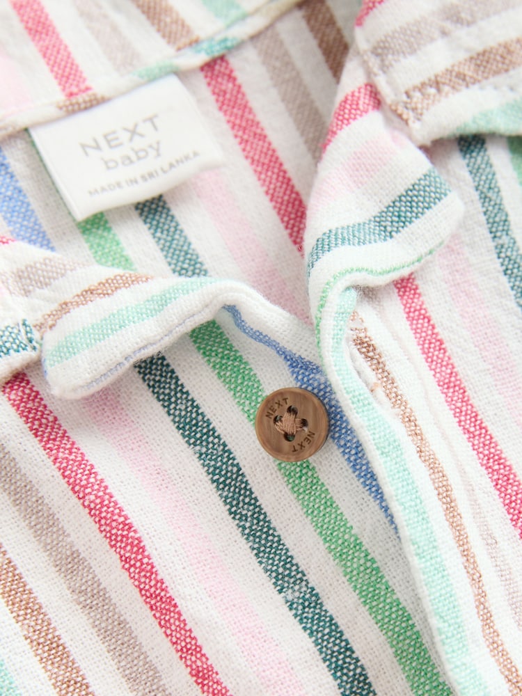 Bright Stripe Woven Baby Shirt Romper (0mths-2yrs)