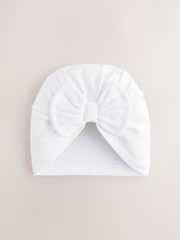 White Baby Turban 2 Pack (0-18mths) - Size 50cm (First Size)