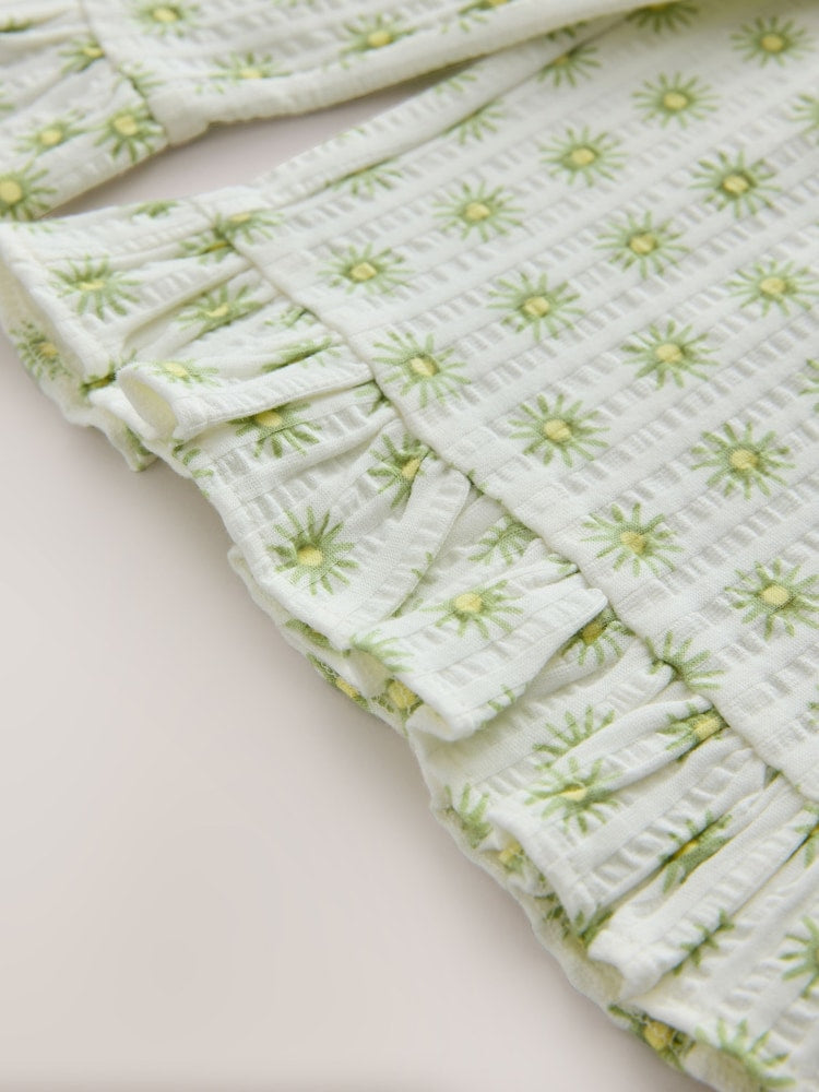 Yellow Flower Wide Leg Trousers Set (3mths-7yrs)