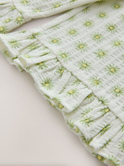 Yellow Flower Wide Leg Trousers Set (3mths-7yrs)