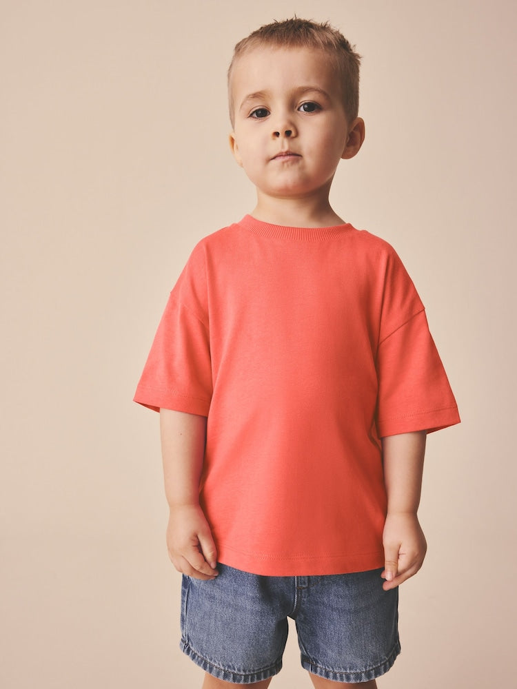 Coral Pink Short Sleeve Plain T-Shirt (3mths-7yrs) - Coral Pink / 12-18 Months (80-86cm)