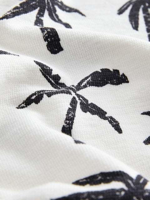 White/Black Palm Trees Short Sleeve All-Over Print T-Shirt and Shorts Set (3mths-7yrs) - Size 3-6 Months (62-68cm)