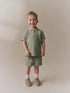 Sage Green Zip Neck Short Sleeve Polo Shirt And Shorts Set (3mths-7yrs) - Sage Green Zip Neck / 12-18 Months (80-86cm)