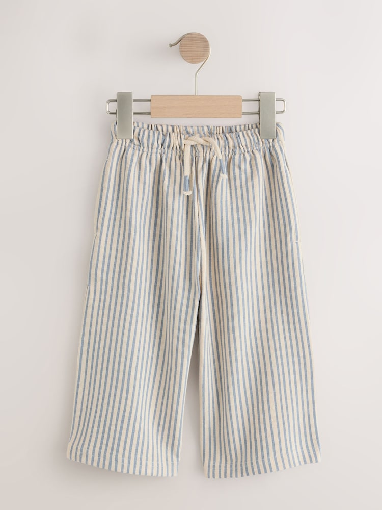Blue/Ecru Stripe Textured Lightweight Joggers (3mths-7yrs) - Size 3-6 Months (62-68cm)