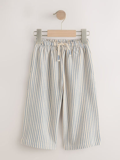 Blue/Ecru Stripe Textured Lightweight Joggers (3mths-7yrs) - Size 3-6 Months (62-68cm)