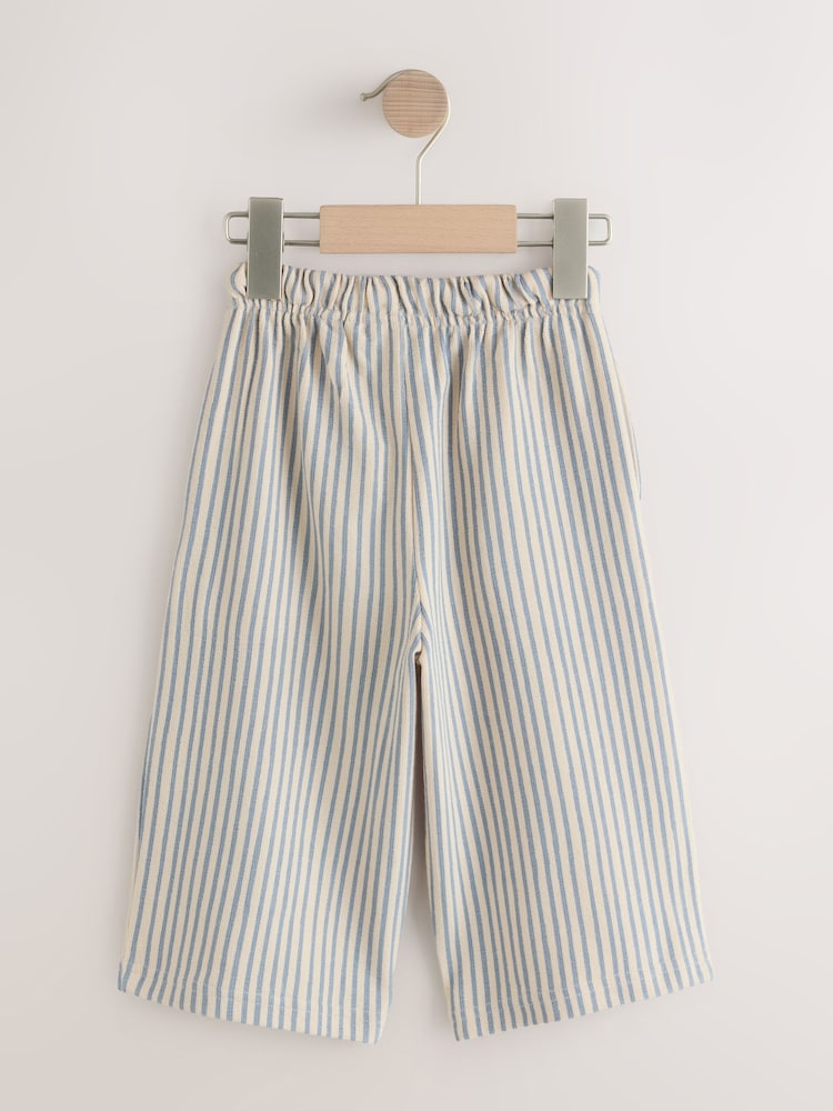 Blue/Ecru Stripe Textured Lightweight Joggers (3mths-7yrs) - Size 3-6 Months (62-68cm)