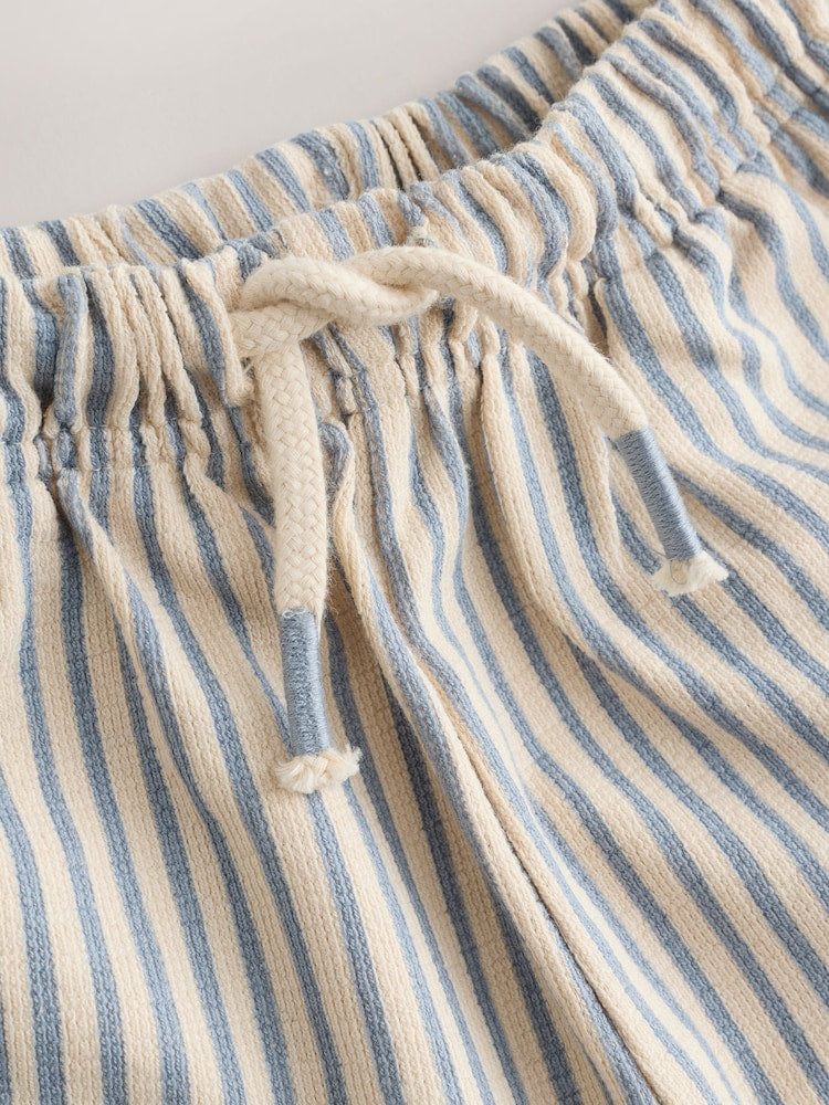 Blue/Ecru Stripe Textured Lightweight Joggers (3mths-7yrs) - Size 3-6 Months (62-68cm)