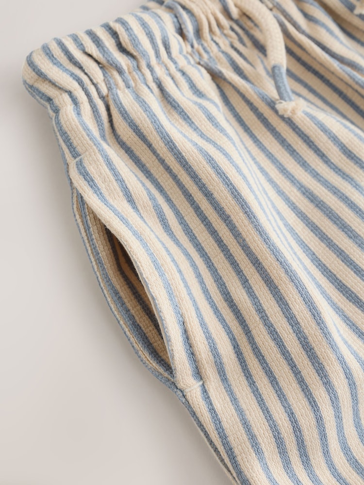 Blue/Ecru Stripe Textured Lightweight Joggers (3mths-7yrs) - Size 3-6 Months (62-68cm)