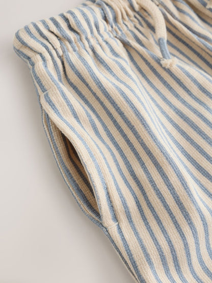 Blue/Ecru Stripe Textured Lightweight Joggers (3mths-7yrs) - Size 3-6 Months (62-68cm)