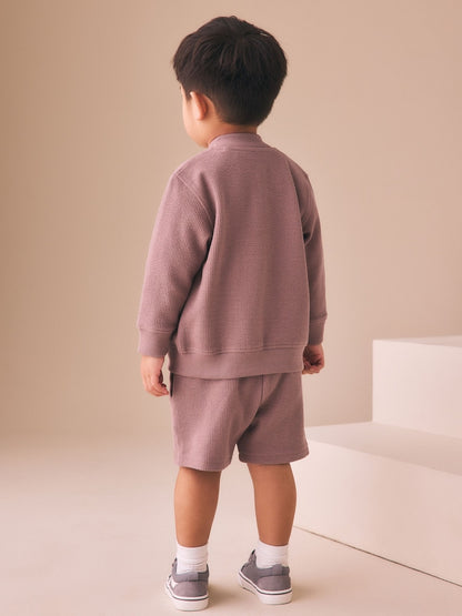 Dark Pink Jersey Bomber and Shorts Set (3mths-7yrs)