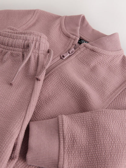 Dark Pink Jersey Bomber and Shorts Set (3mths-7yrs)