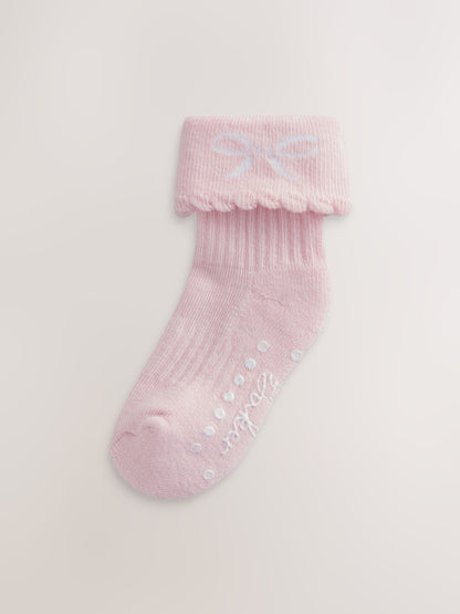 Baker by Ted Baker 3 Pack Baby Gripper Pink Socks