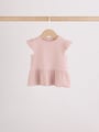 Pink Baby Short Sleeve Peplum T-Shirts 4 Pack (0mths-2yrs) - Size 50cm (First Size)