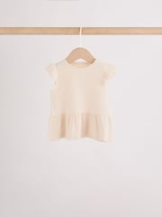 Pink Baby Short Sleeve Peplum T-Shirts 4 Pack (0mths-2yrs) - Size 50cm (First Size)