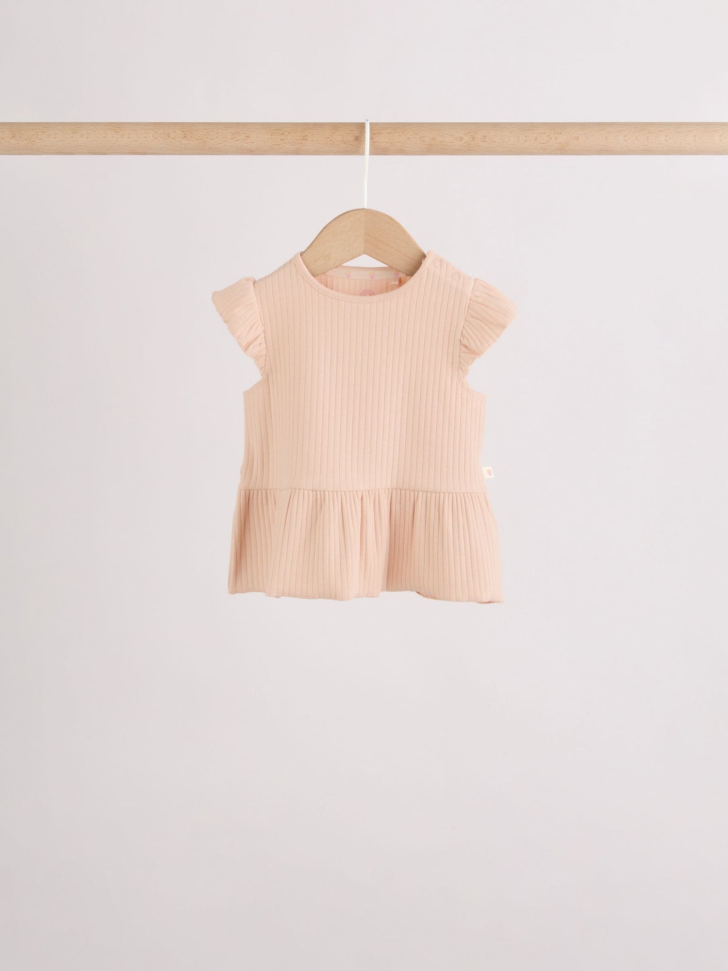 Pink Baby Short Sleeve Peplum T-Shirts 4 Pack (0mths-2yrs) - Size 50cm (First Size)