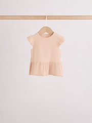 Pink Baby Short Sleeve Peplum T-Shirts 4 Pack (0mths-2yrs) - Size 50cm (First Size)