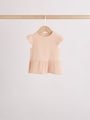 Pink Baby Short Sleeve Peplum T-Shirts 4 Pack (0mths-2yrs) - Size 50cm (First Size)