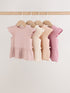 Pink Baby Short Sleeve Peplum T-Shirts 4 Pack (0mths-2yrs)