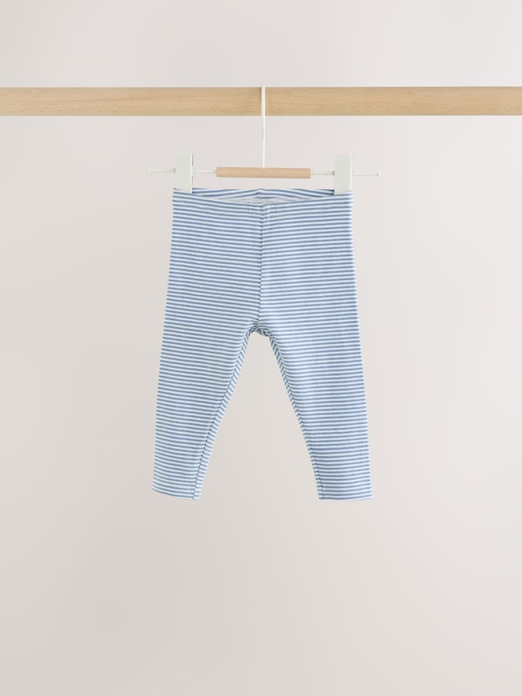 White/Blue Bear Baby T-Shirt And Leggings 2 Piece Set (0mths-2yrs)