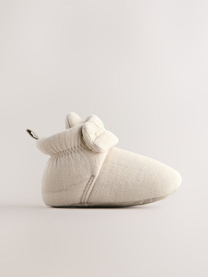 Neutral Muslin Wrap Baby Slipper Boots (0-18mths) - Size Up To 3 Months (50 - 62cm)