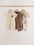 Brown Two Way Zip Baby Rompers 3 Pack (0mths-3yrs) - 12-18 Months (80-86cm)