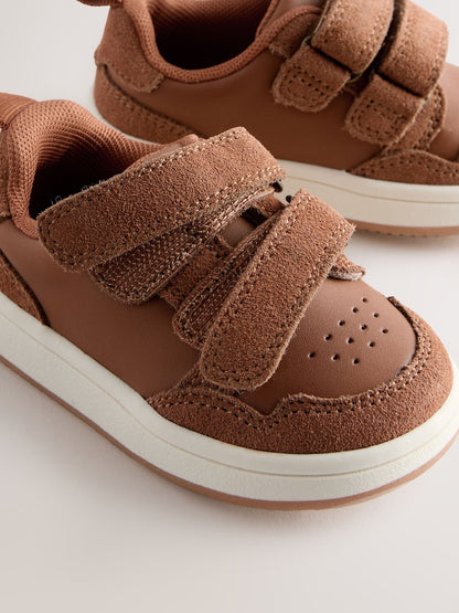 Tan Brown Wide Fit (G) Touch Fastening Leather First Walker Baby Shoes