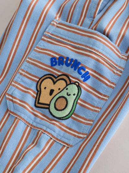 Blue/Rust Brunch Stripe