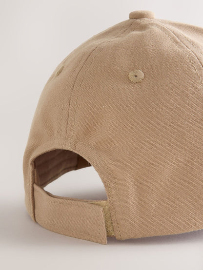 Cement Brown Canvas Cotton Cap 1-16 Years (3mths-16yrs) - Size 3-9 Months (62-74cm)